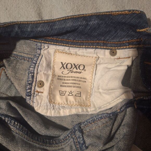 XOXO Flare Jeans Womens 5/6 Vintage Blue Faded Bootcut *Missing Rear Button* - Picture 8 of 12